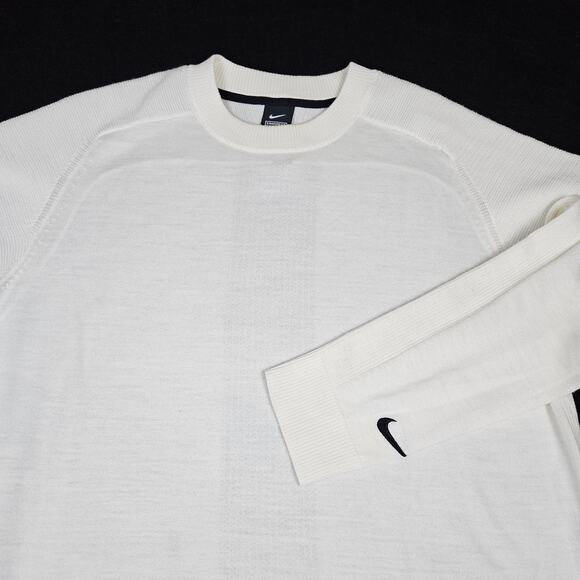 Nike Tiger Woods TW Knit Wool Golf Sweater Mens Cream CU9782-121 Quiet Luxury XL - Picture 1 of 16